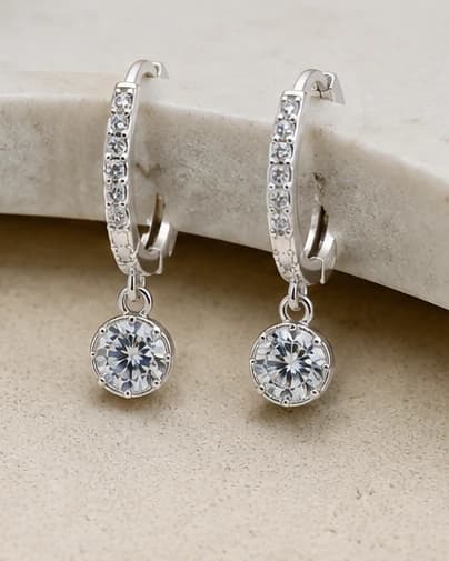 Pavé Huggie Drops