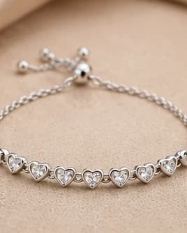 Heart Link Slider Bracelet